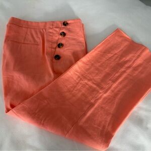 Ann Taylor sailor linen blend Coral Wide Leg Pants sz 10 beautiful fit